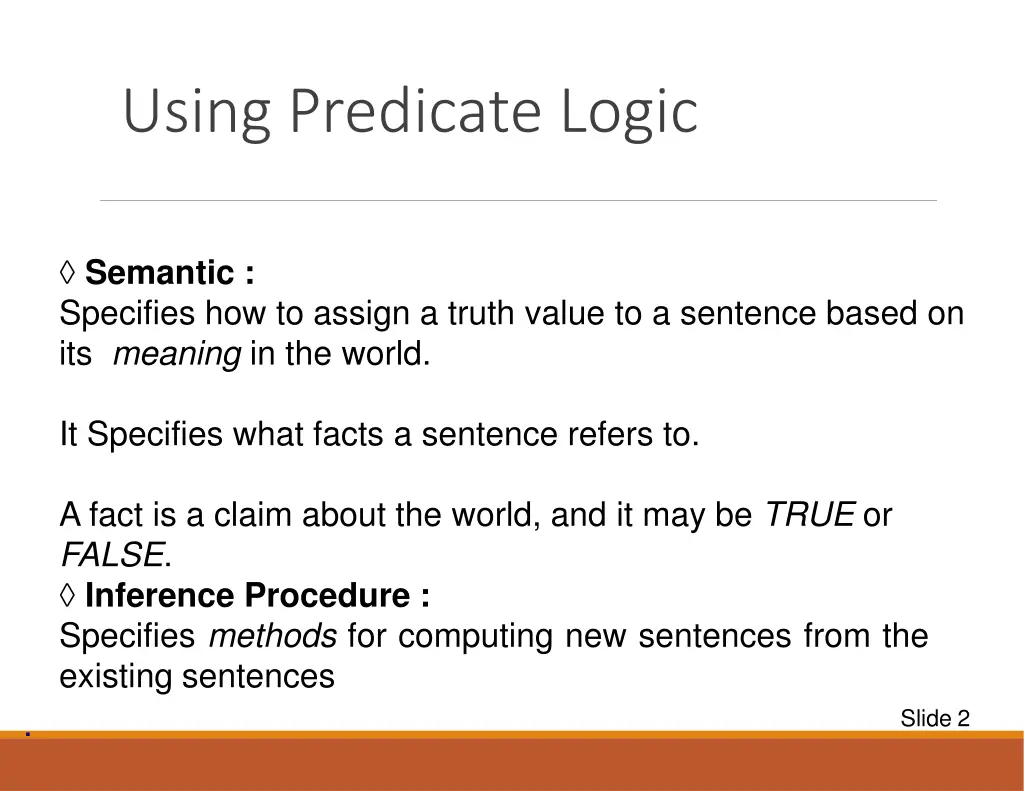 using predicate logic 1