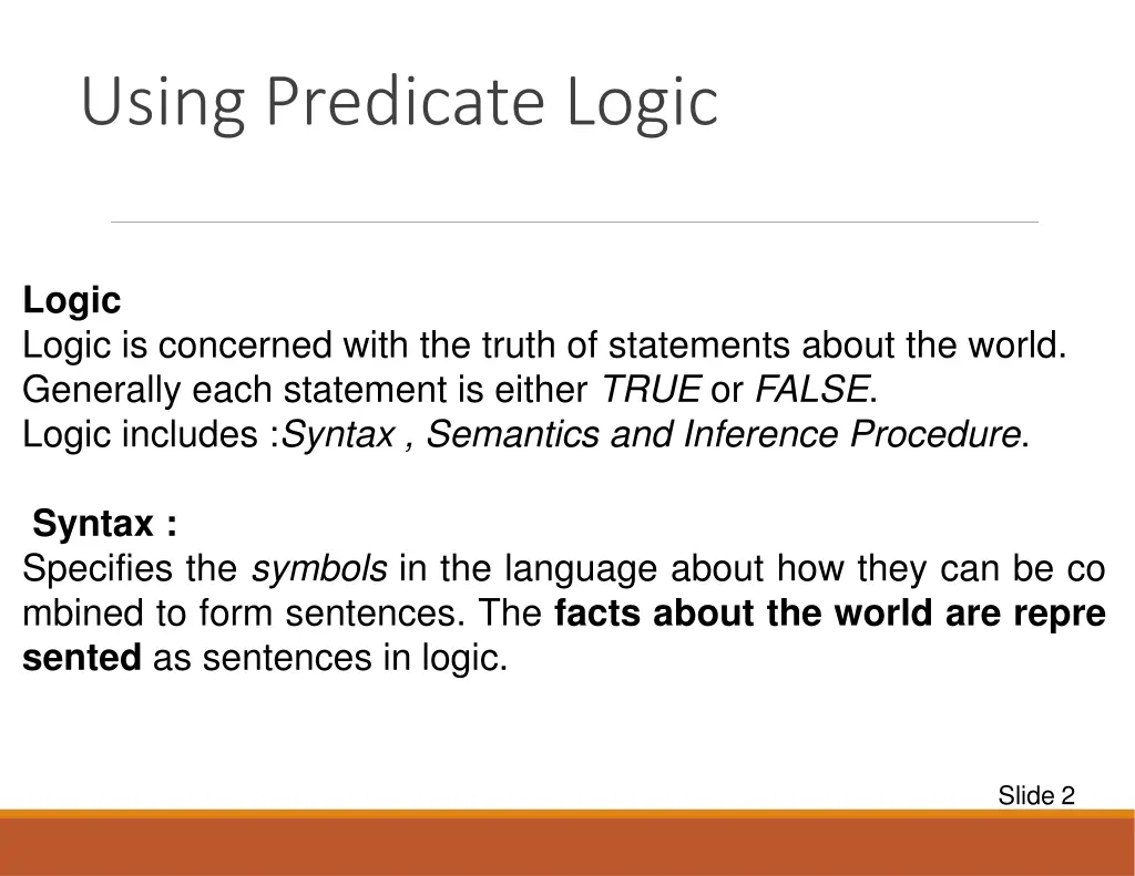 using predicate logic