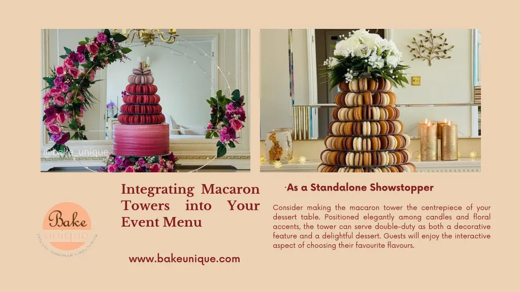 integrating macaron towers into event menu