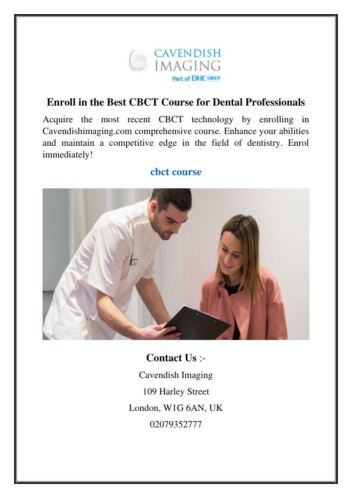 enroll in the best cbct course for dental