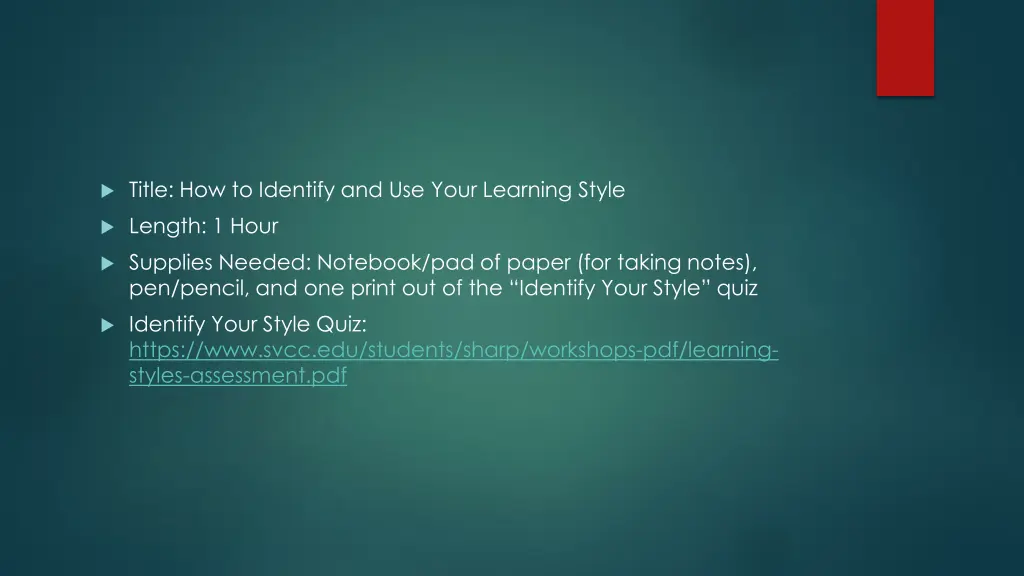 title how to identify and use your learning style