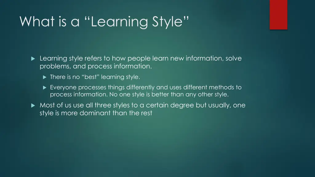 what is a learning style