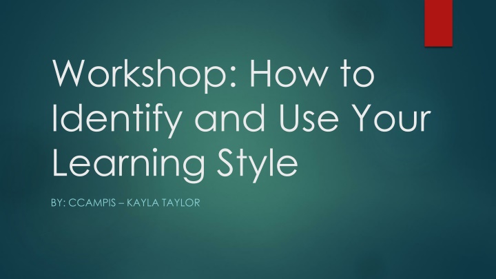 workshop how to identify and use your learning