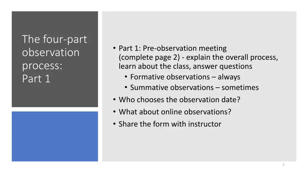 the four part observation process part 1