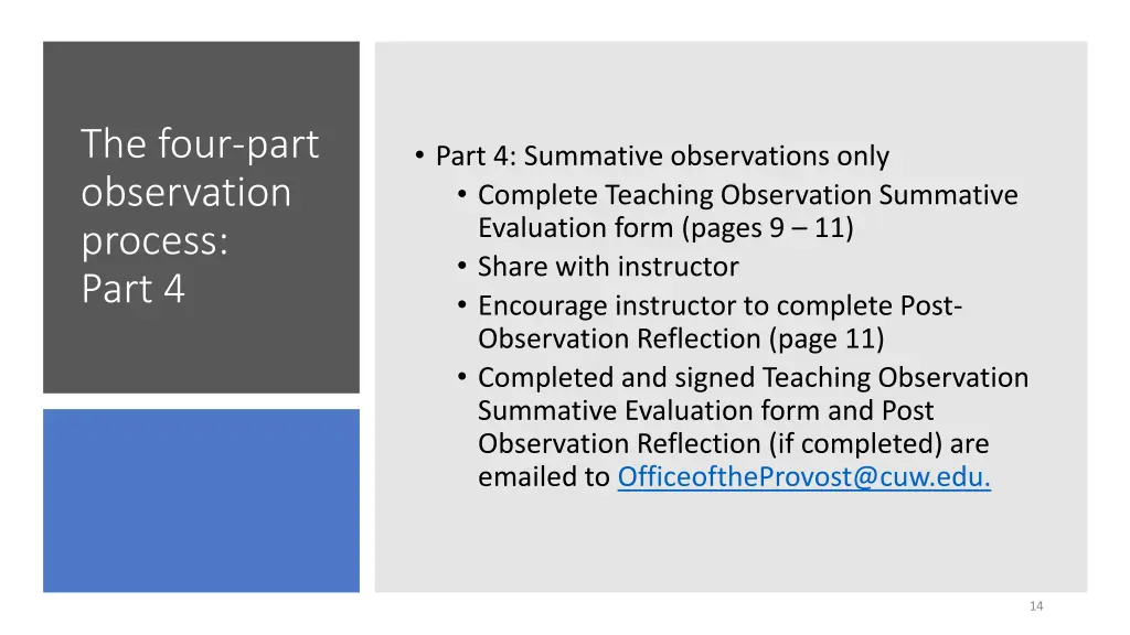 the four part observation process part 4