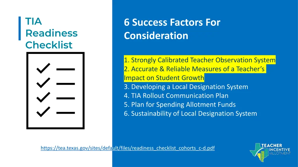 tia readiness checklist