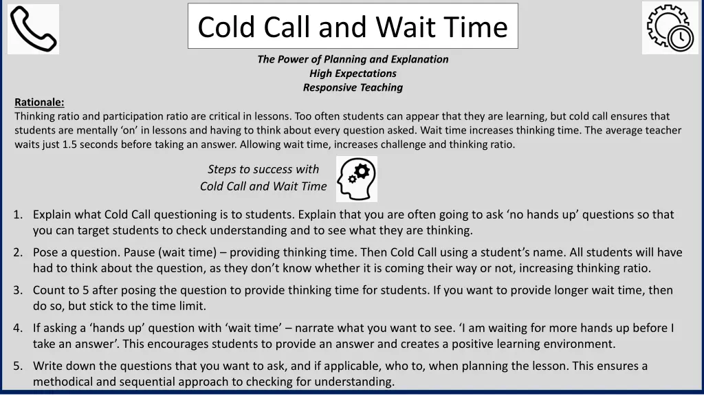 cold call and wait time