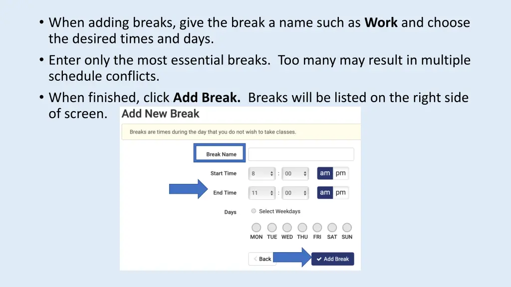 adding breaks