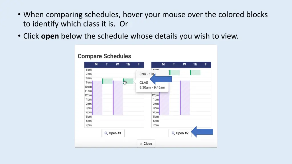 comparing schedules