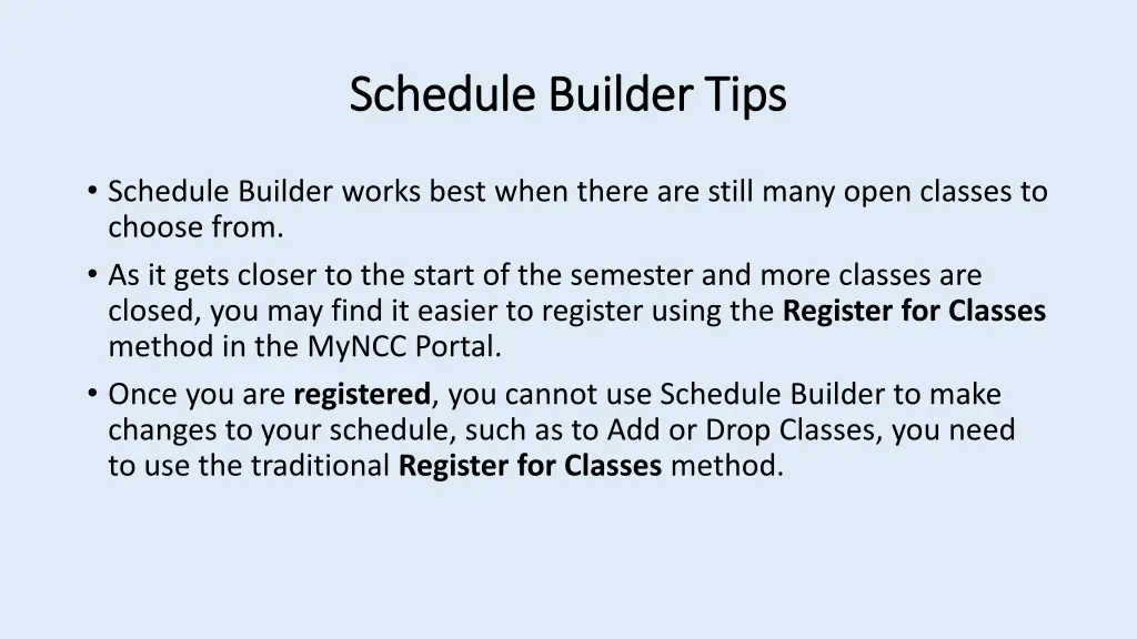 schedule builder tips schedule builder tips