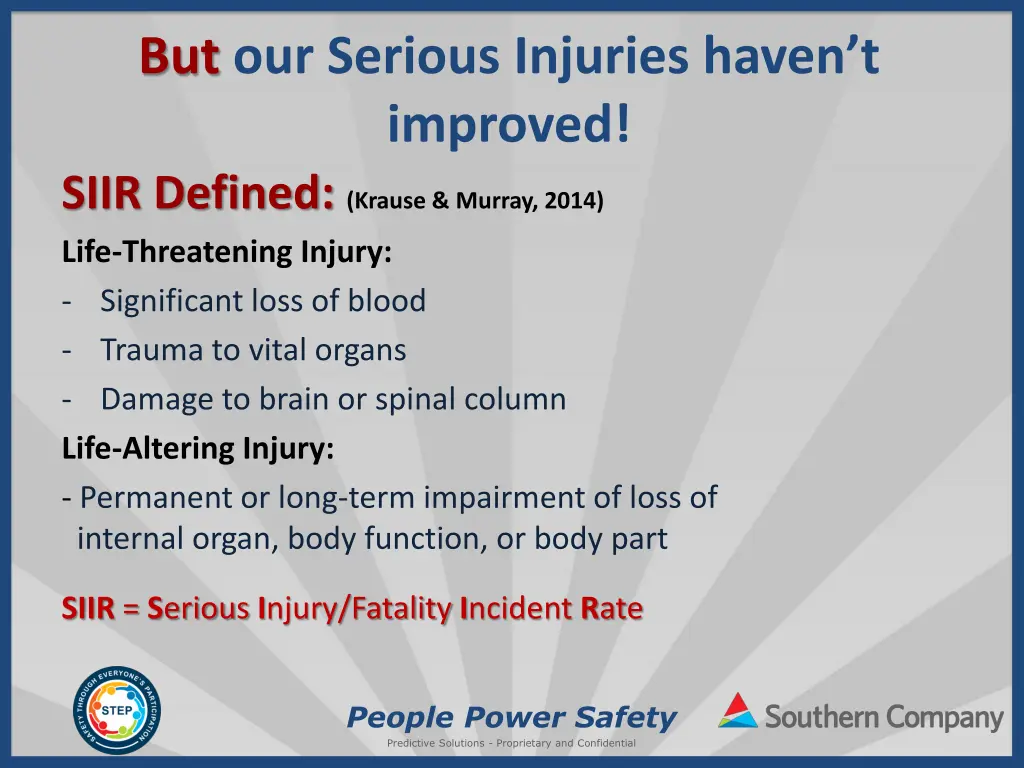 but our serious injuries haven t improved siir