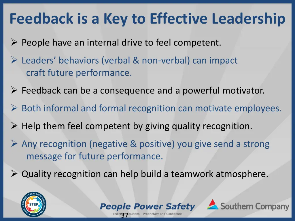 feedback is a key to effective leadership