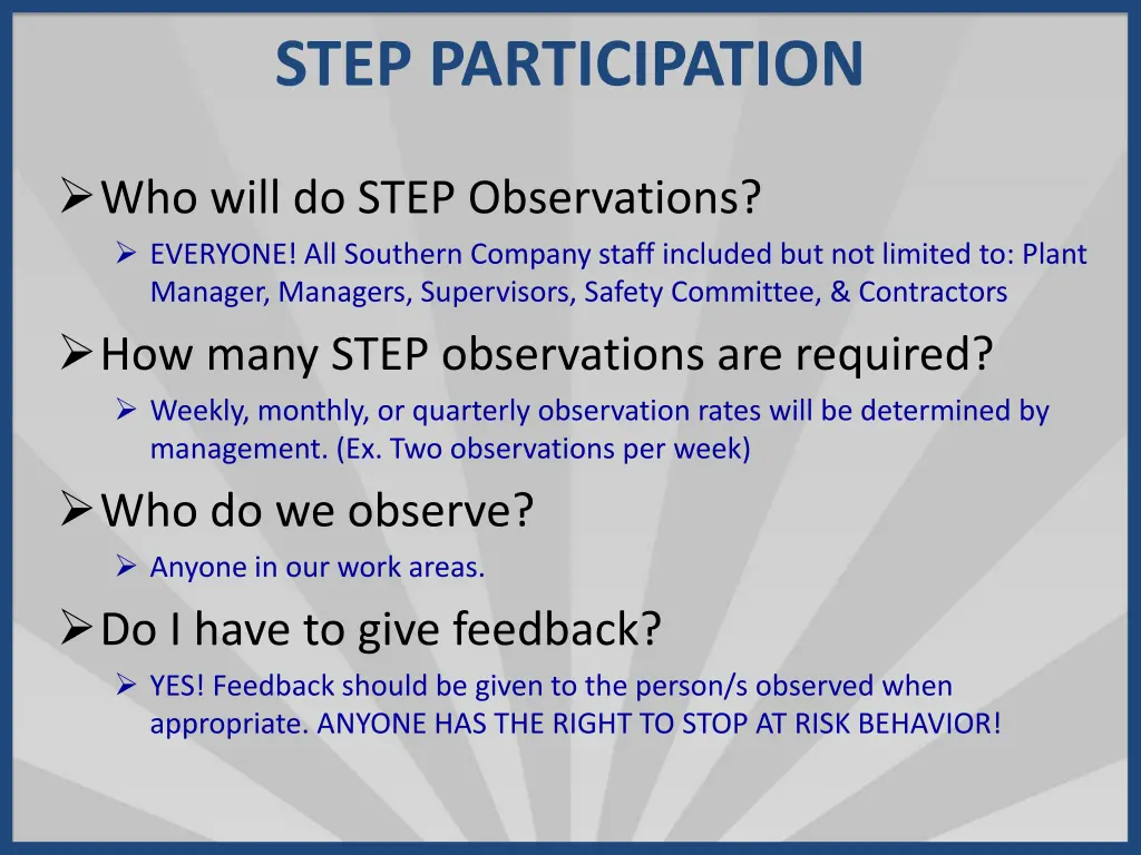 step participation