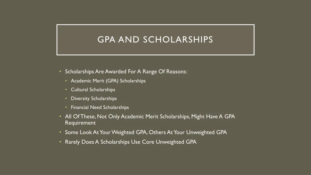 gpa and scholarships