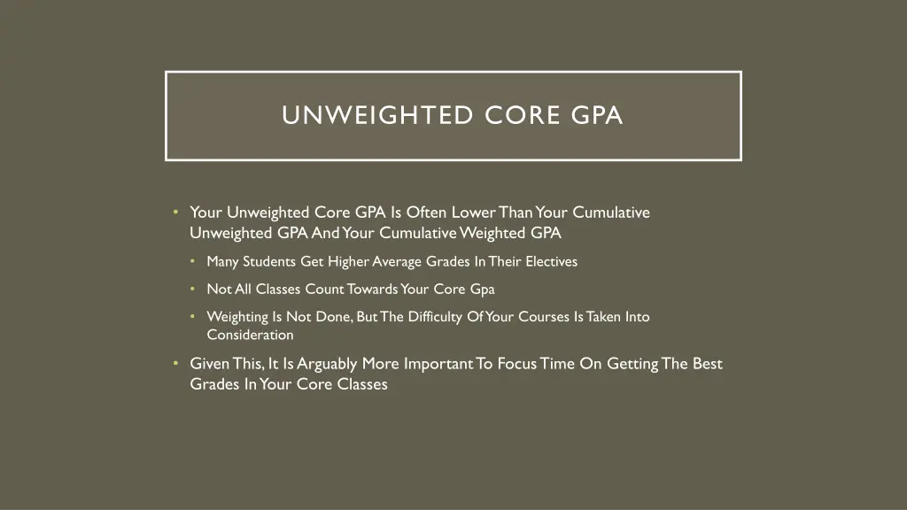 unweighted core gpa 1