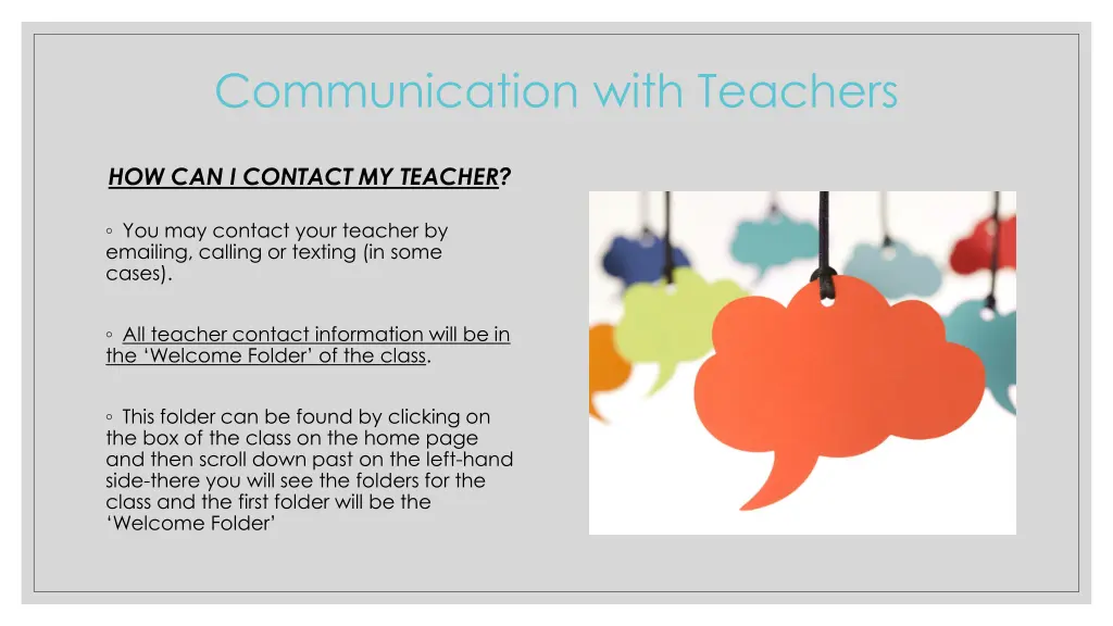 communication with teachers