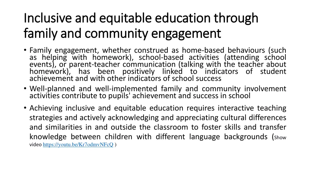 inclusive and equitable education through