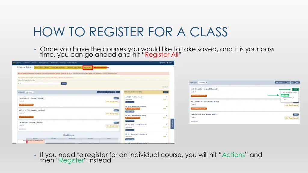 how to register for a class