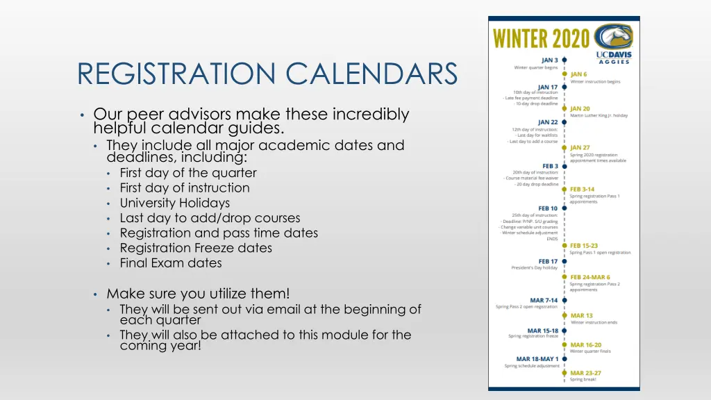 registration calendars