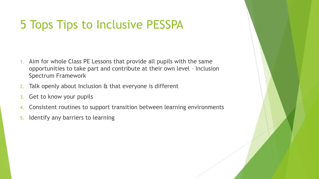 5 tops tips to inclusive pesspa