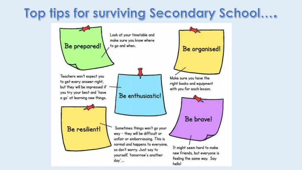 top tips for surviving secondary school