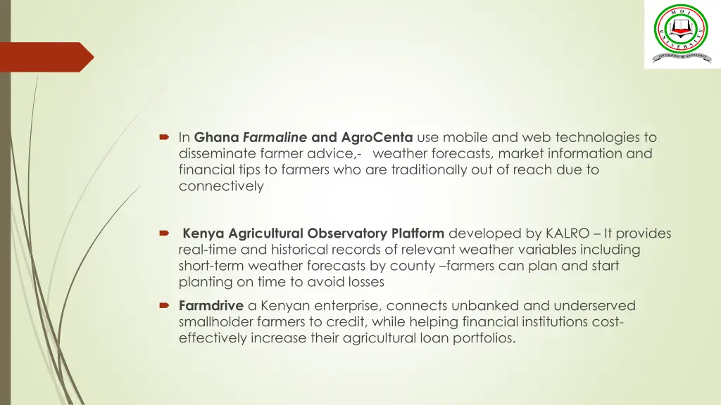 in ghana farmaline and agrocenta use mobile