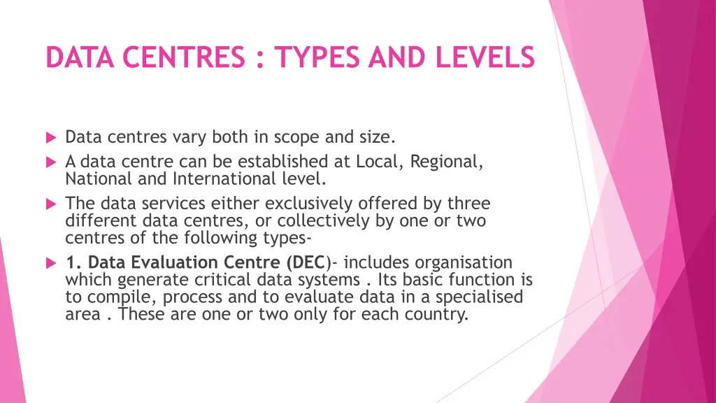 data centres types and levels