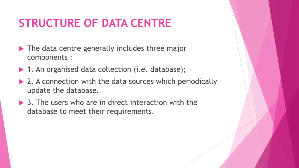 structure of data centre