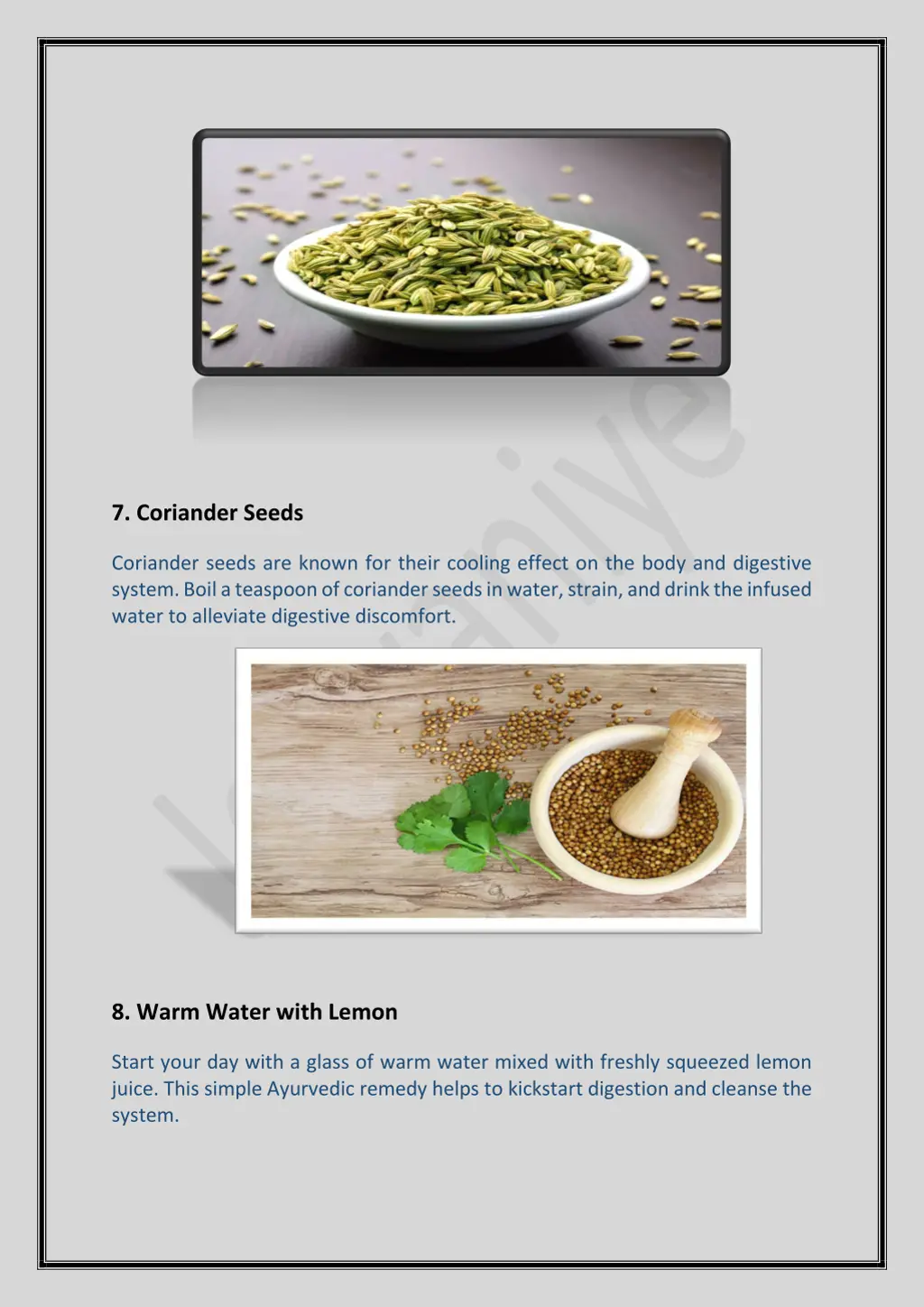 7 coriander seeds