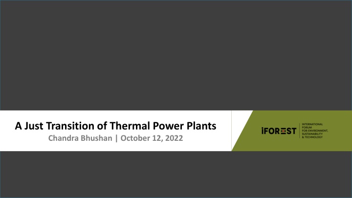 a just transition of thermal power plants chandra