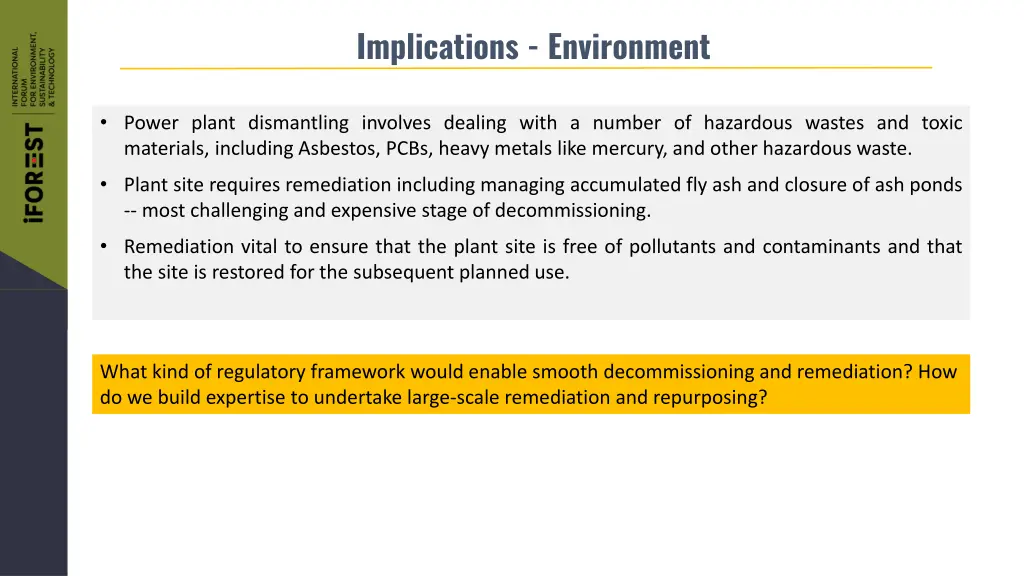 implications environment