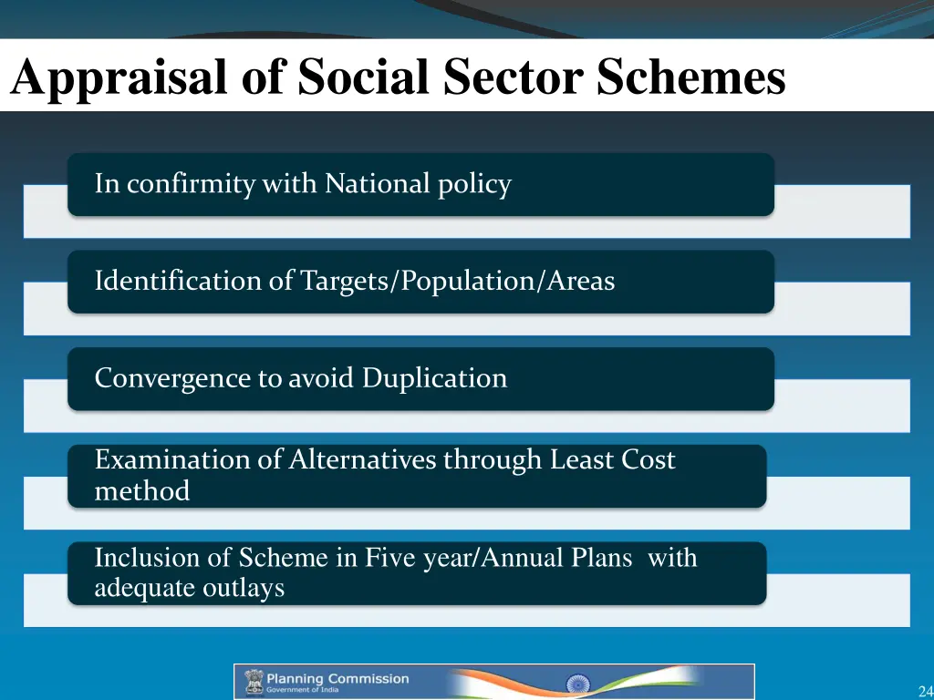 appraisal of social sector schemes