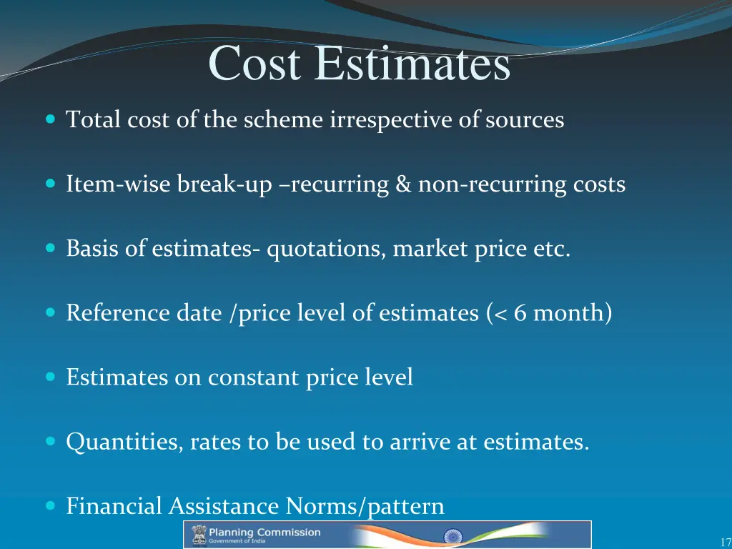 cost estimates