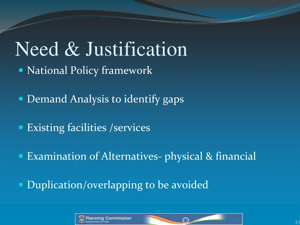 need justification national policy framework