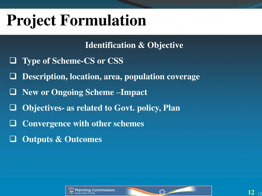 project formulation