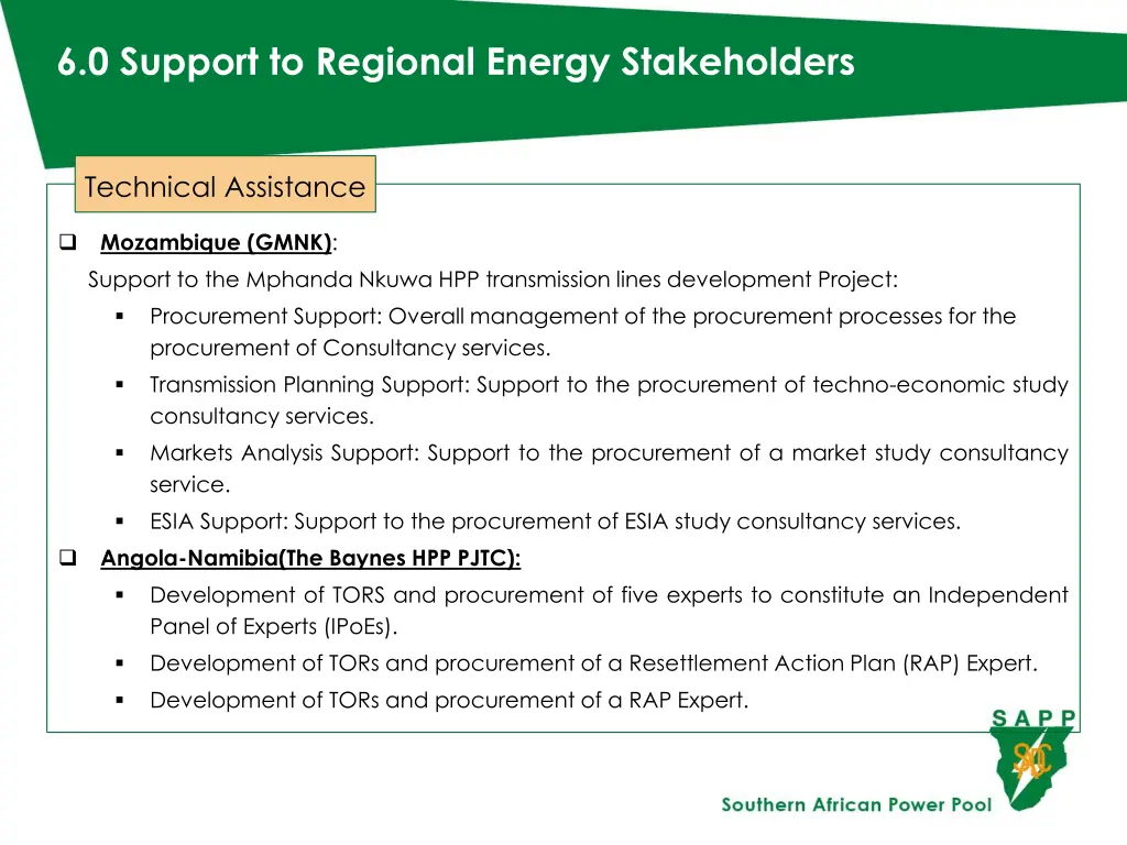 6 0 support to regional energy stakeholders