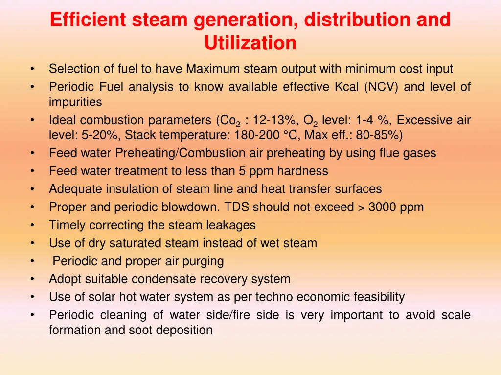 efficient steam generation distribution