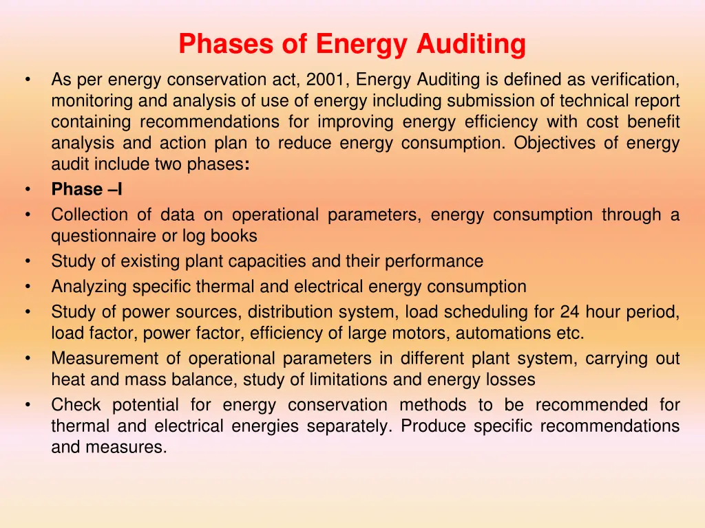 phases of energy auditing