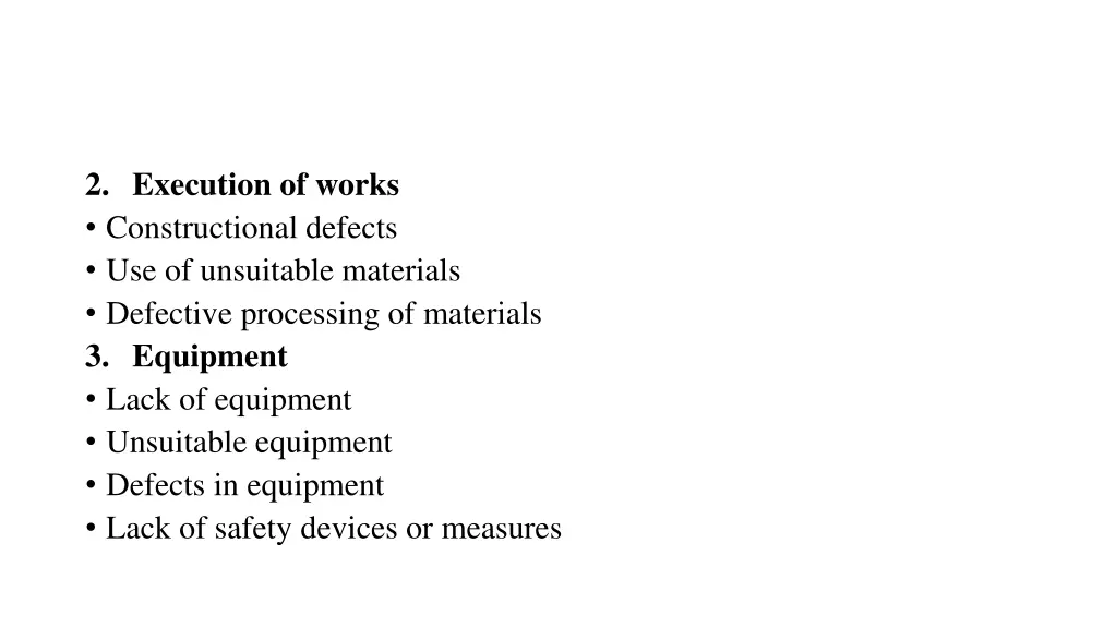 2 execution of works constructional defects