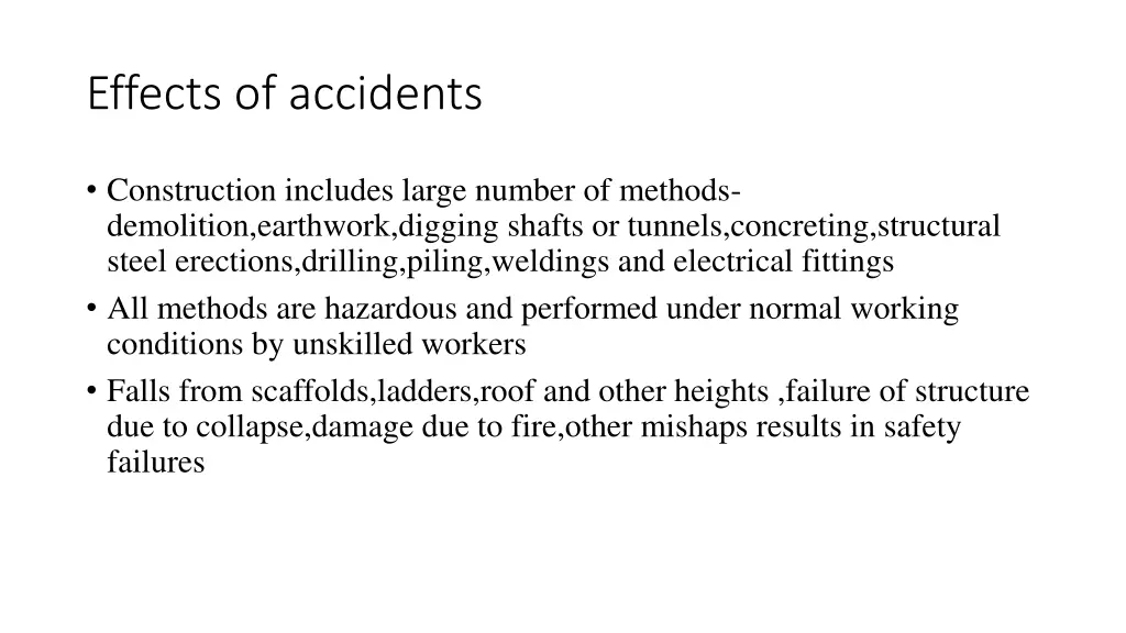 effects of accidents