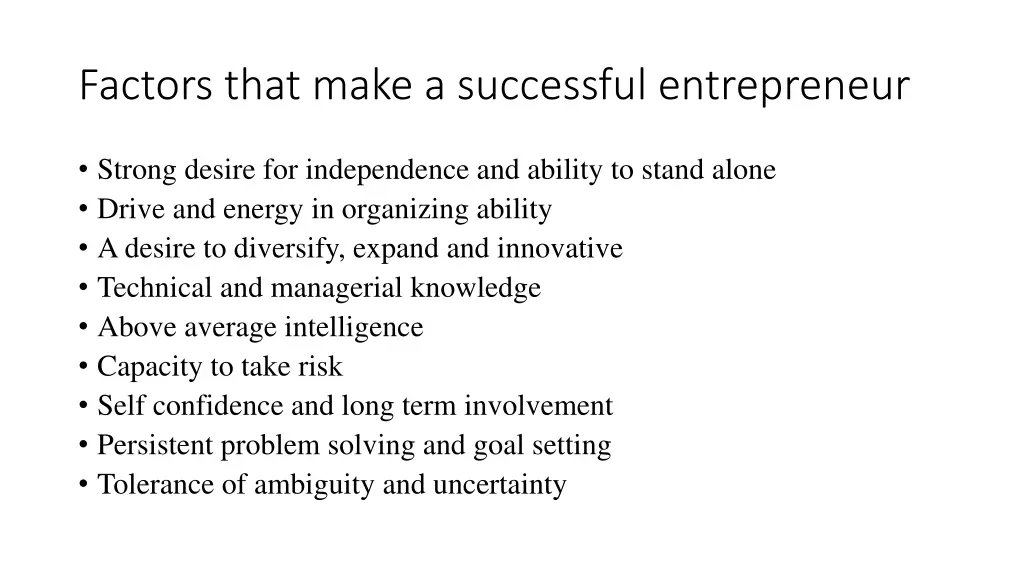 factors that make a successful entrepreneur