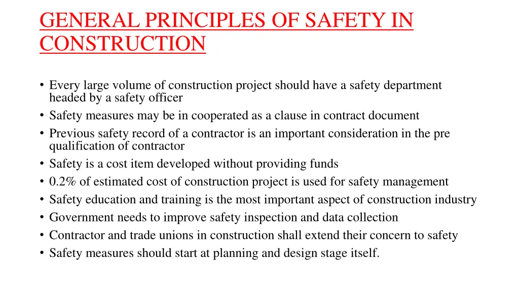 general principles of safety in construction