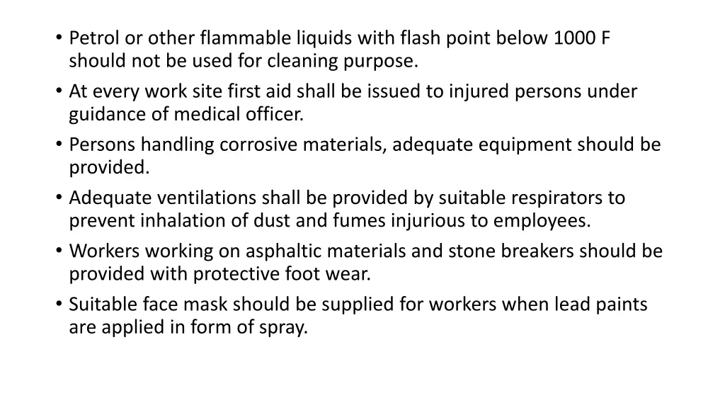 petrol or other flammable liquids with flash