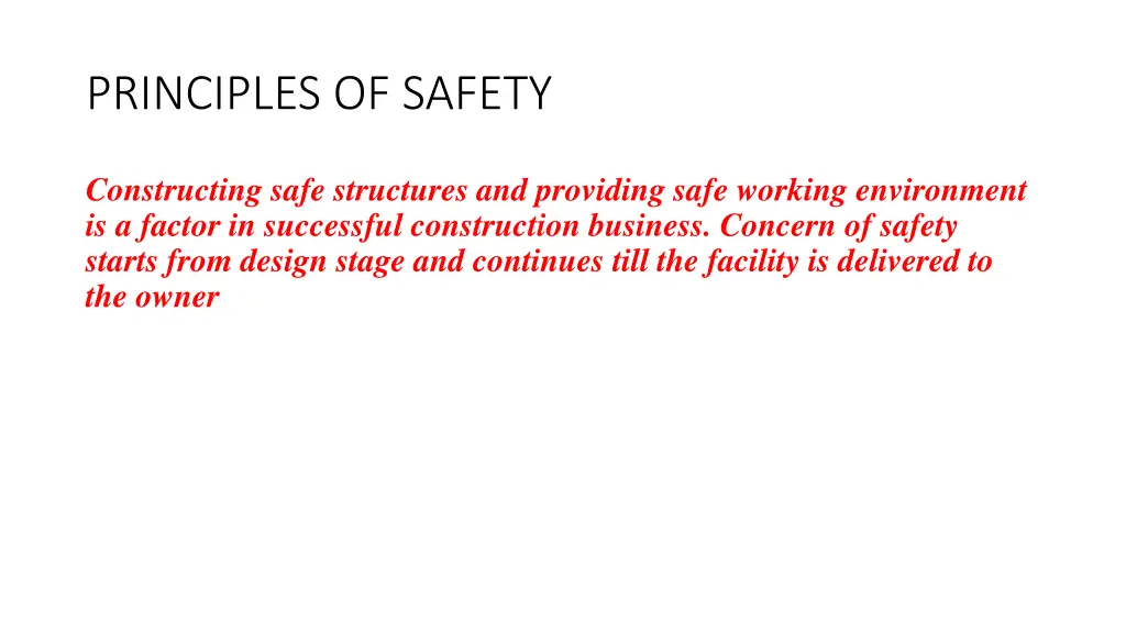 principles of safety