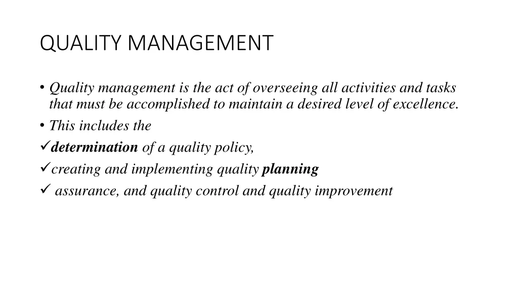 quality management