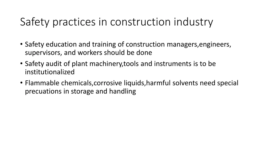 safety practices in construction industry