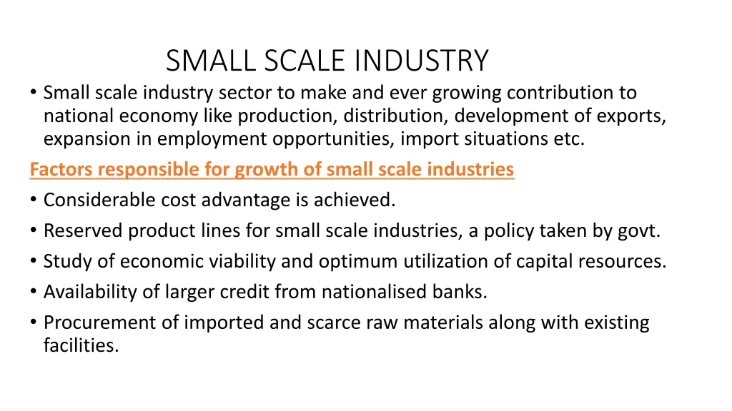 small scale industry small scale industry sector