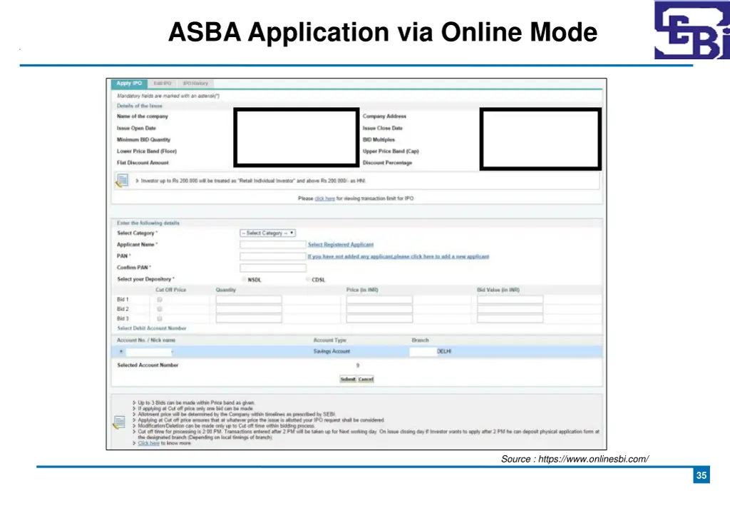 asba application via online mode