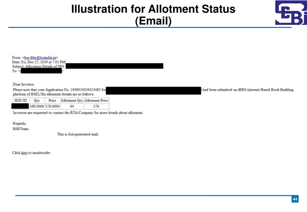 illustration for allotment status email