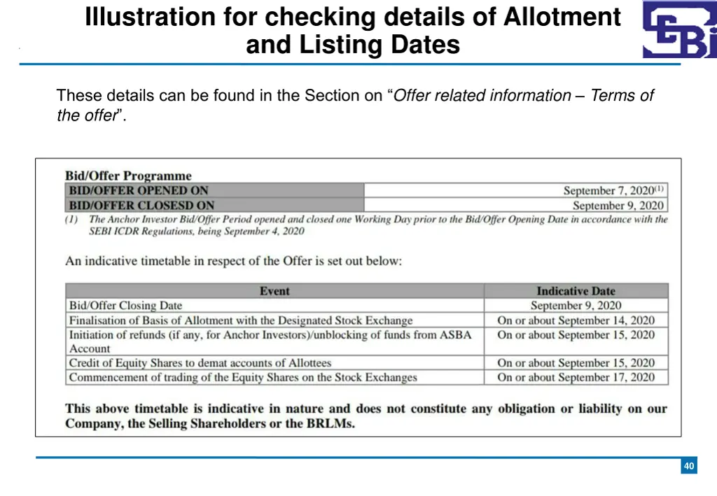 illustration for checking details of allotment